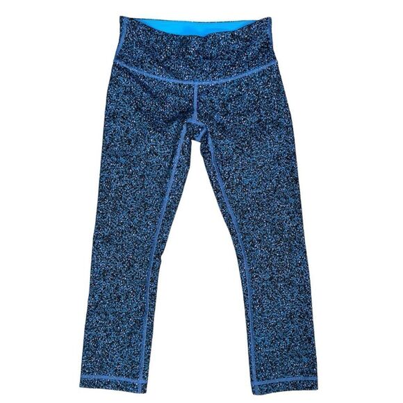 lululemon Blue and Punk Cropped workout leggings size 4 spots dots animal print - Picture 5 of 5